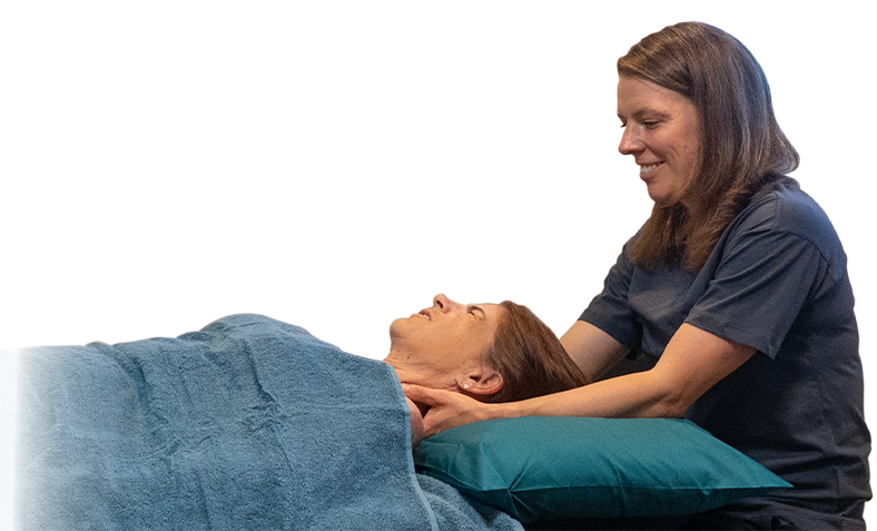 Jane providing hands-on osteopathic treatment to a client